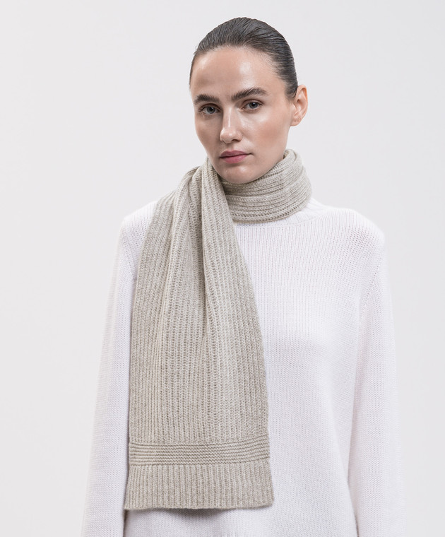 Allude Сірий шарф з кашеміру 26511247 зображення 2