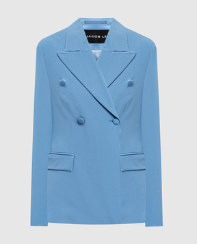 Jacob Lee Синий двубортный жакет из шерсти WB0005SS26BS