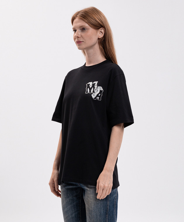 AMIRI Чорна футболка з кристалами AM426JR030 зображення 3