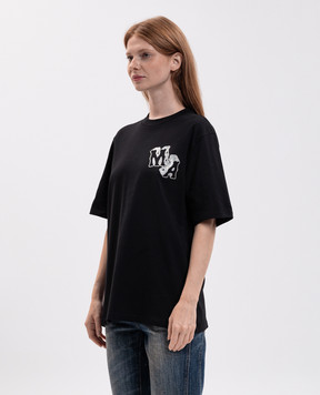AMIRI Чорна футболка з кристалами AM426JR030
