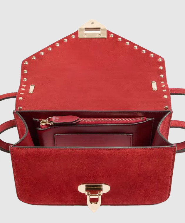 Valentino Червона замшева сумка Rockstud 9W2B0T76KQQ зображення 4