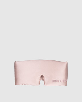 Dore & Rose Розовая маска для сна из шелка с вышивкой логотипа DEEPSLEEPMASK