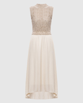 Peserico Бежева сукня міді з вовною альпаки E82089F03