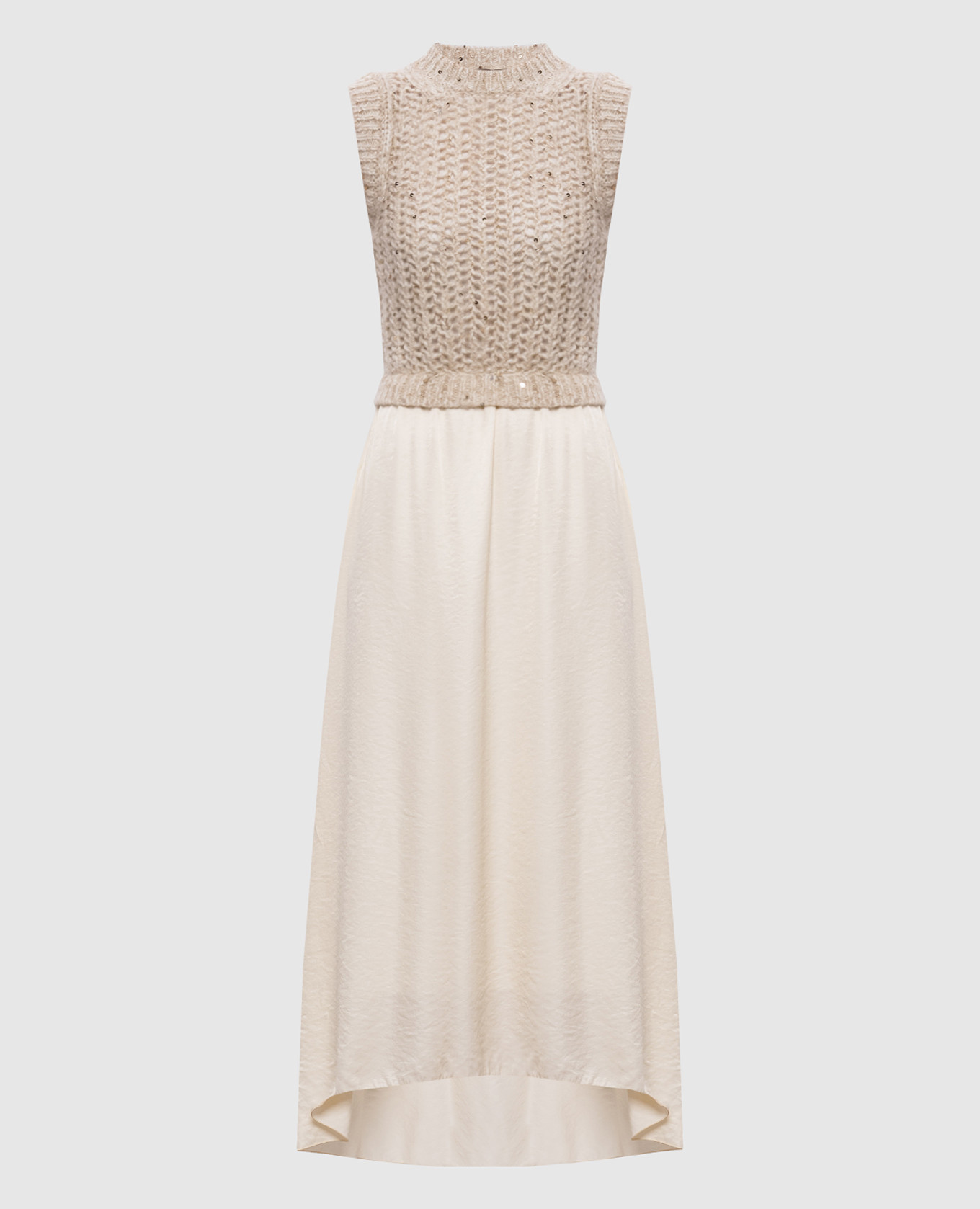 

Бежевое платье миди с шерстью альпаки, Бежевый, Повседневные платья