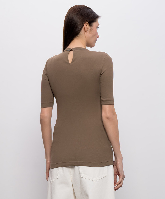Brunello Cucinelli Коричневий топ з ланцюжком моніль MPTC8BJ310 зображення 3
