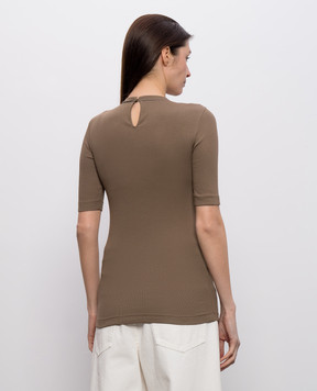 Brunello Cucinelli Коричневый топ с цепочкой мониль MPTC8BJ310