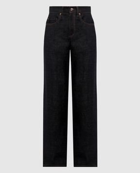 Brunello Cucinelli Темно синие джинсы с патчем логотипа ML134P4021