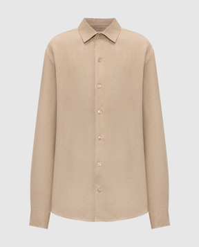 Agnona Бежева сорочка з льону TD07U1YU3049