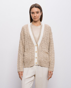 Brunello Cucinelli Бежевий кардиган з коноплі та шовку MWA576306