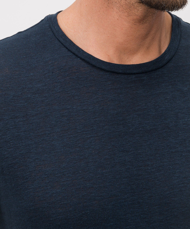 MooRER Синяя футболка MIKE из льна MIKELI1 изображение 4