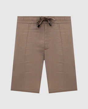 ISAIA Коричневі шорти з льону PNC021P9110