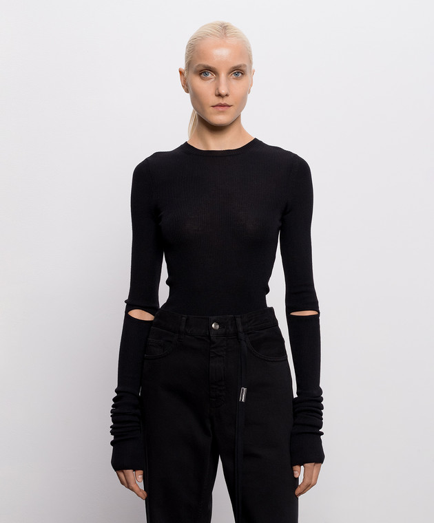 Ann Demeulemeester Черный топ Lyell из шерсти B0012283KN043 изображение 3