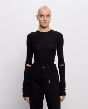 Ann Demeulemeester Чорний топ Lyell з вовни B0012283KN043