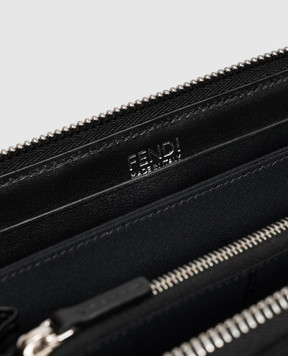 Fendi Черный комбинированный кошелек с узором монограмм 7M0210B139