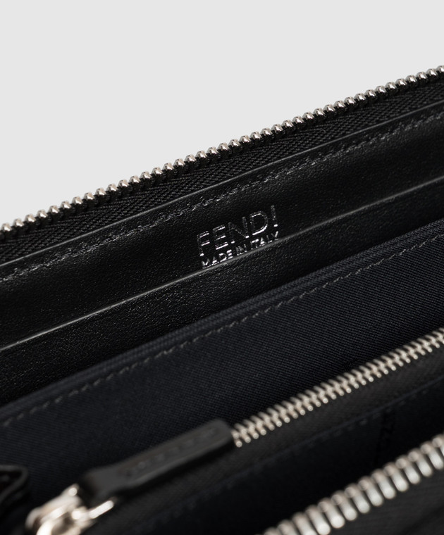 Fendi Черный комбинированный кошелек с узором монограмм 7M0210B139 изображение 3