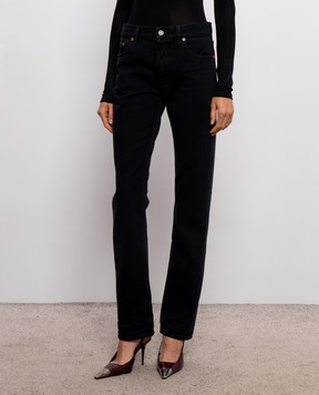 Saint Laurent Черные джинсы с логотип патч 827965Y29WB