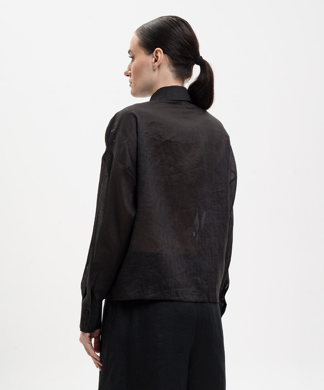 Max Mara Черная рубашка CALI из рамы с вышивкой MSTCALI изображение 4