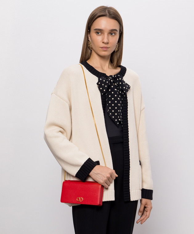 Valentino Красный кожаный клатч VLogo 9W2P0AU1SNP изображение 2
