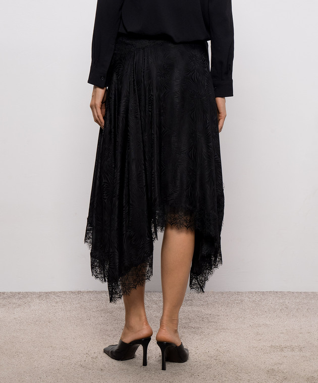 3.1 Phillip Lim Черная юбка с шелком в принт F26136282FAS изображение 4