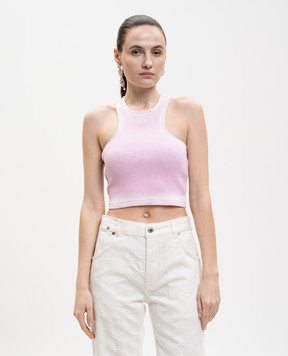 Off-White Розовый Топ Spray с принтом логотипа 2AD086S26JER001