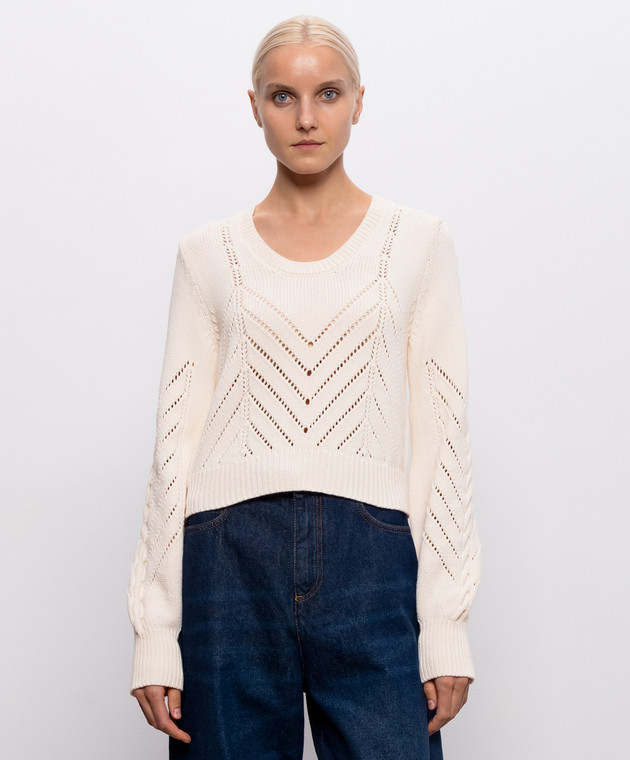 Twinset Бежевый свитер с шерстью 262TP3192 изображение 3