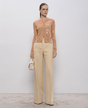 Ermanno Scervino Коричневий кардиган з вовною мериноса у візерунок D475N707REPK