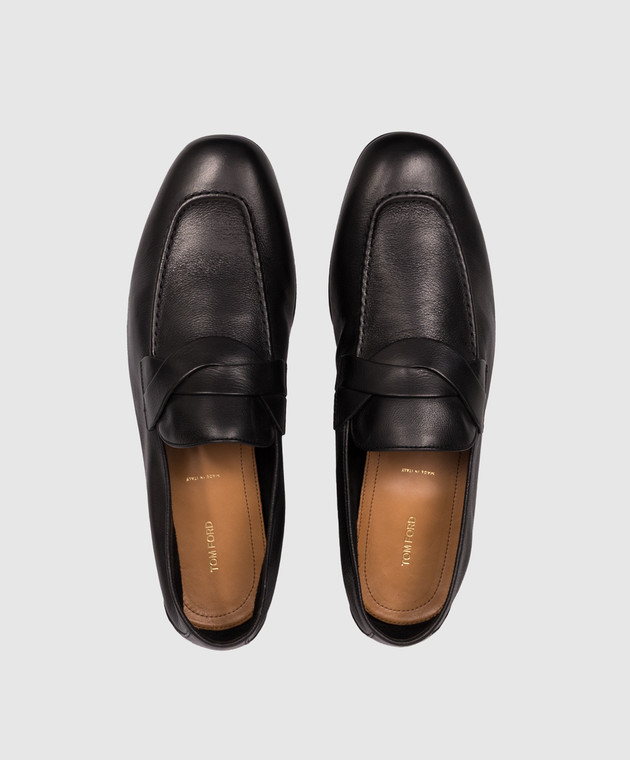 Tom Ford Черные кожаные лоферы GIGI J1556LBU002N изображение 4
