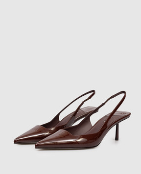 Le Silla Бордові шкіряні лаковані слінгбеки AMELIA 6101E060BXPPGSM