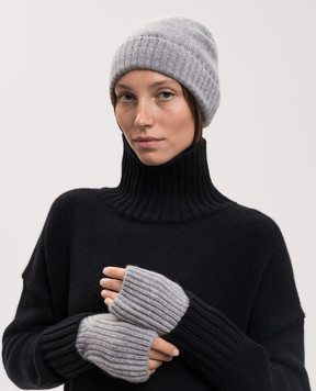 Allude Сіра шапка з кашеміру з відворотом 26511245