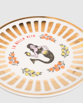 Bitossi Home Біла порцелянова сувенірна тарілка Mermaid BEL20105