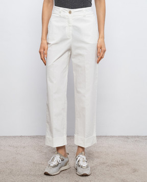 Peserico Білі штани з відворотами M04998T2300800