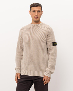 Stone Island Бежевый свитер из кашемира и шерсти L2S155100043S0N21