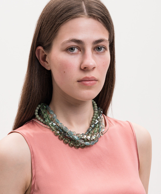 Dolman Bijoux Зеленые многослойные бусы 75052 изображение 2