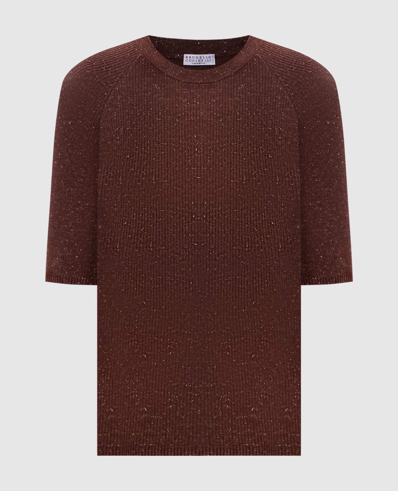 Коричневый топ с кашемиром с люрексом