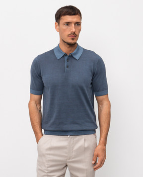 Cashmere&Whiskey Синее поло из хлопка M54268052