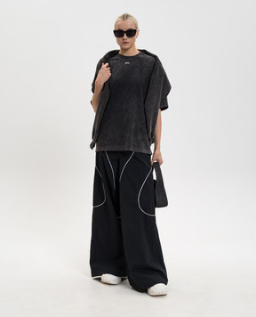 Off-White Сіра футболка з принтом емблеми 2AA134S26JER001