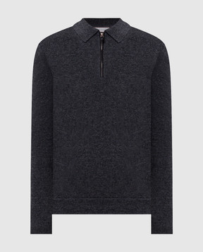 Canali Серый джемпер из шерсти и кашемира с воротником-поло MK02547C1237