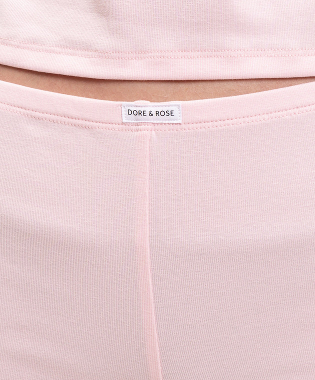 Dore & Rose Рожева піжама з нашивкою логотипа JERSEYSHORTSLEEVESET зображення 4