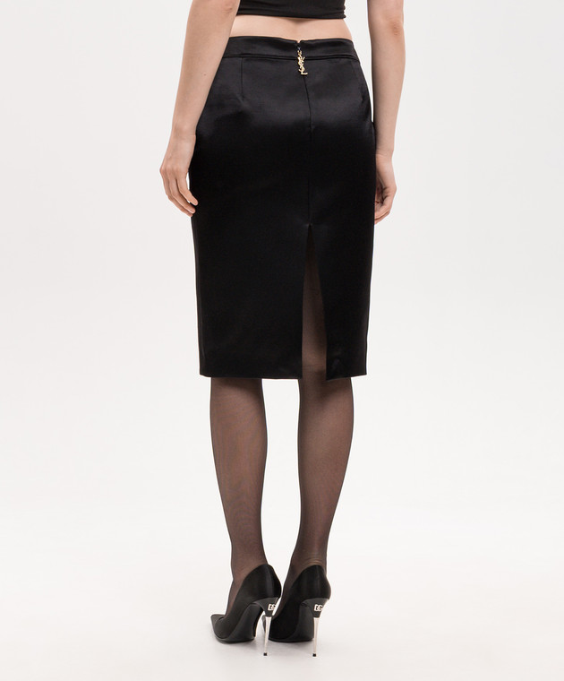 Saint Laurent Черная юбка-карандаш Cassandre 863981Y1K44 изображение 4
