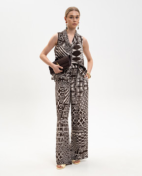 Momoni Коричнева блуза KIRI із шовку MOTO013MO03