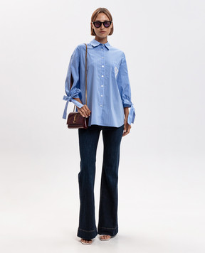 Twinset Синие джинсы-клеш с патчем 262AP2090