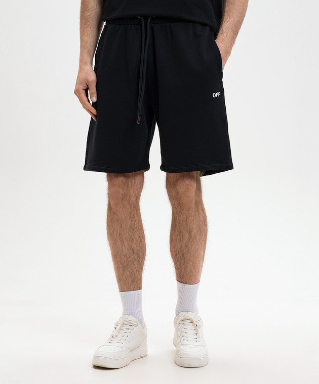 Off-White Чорні шорти з принтом 44MCI013S26F006 зображення 3