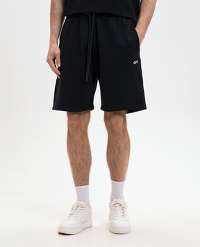 Off-White Черные шорты с принтом 44MCI013S26F006