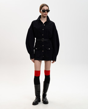 The Attico Черное джинсовое платье-рубашка 260WCA00482DDS002AA