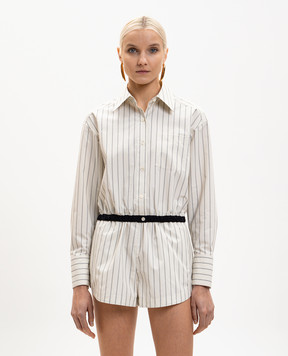 3.1 Phillip Lim Белая укороченная рубашка в полоску E26121767CCU