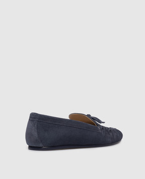 Stuart Weitzman Синие замшевые мокасины Britt SM414