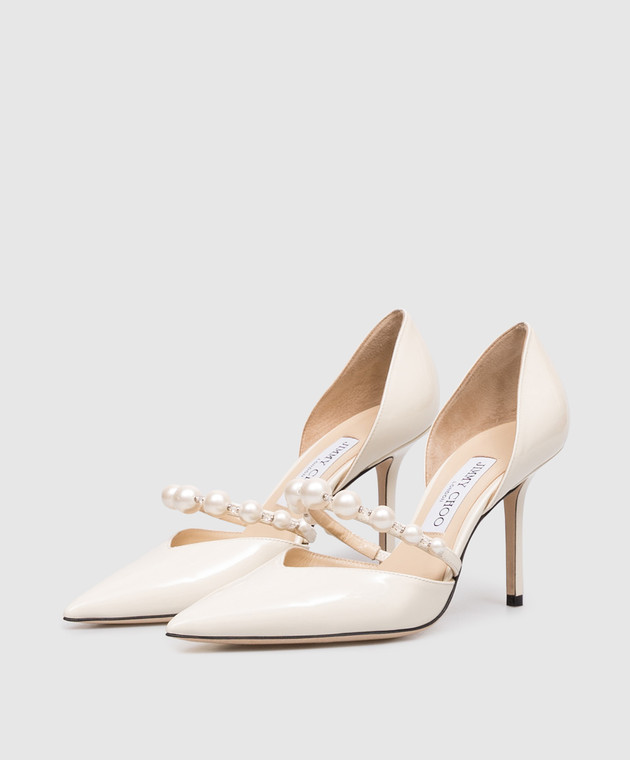 Jimmy Choo Шкіряні лаковані туфлі Aurelie кольору айворі AURELIE85XKM зображення 2