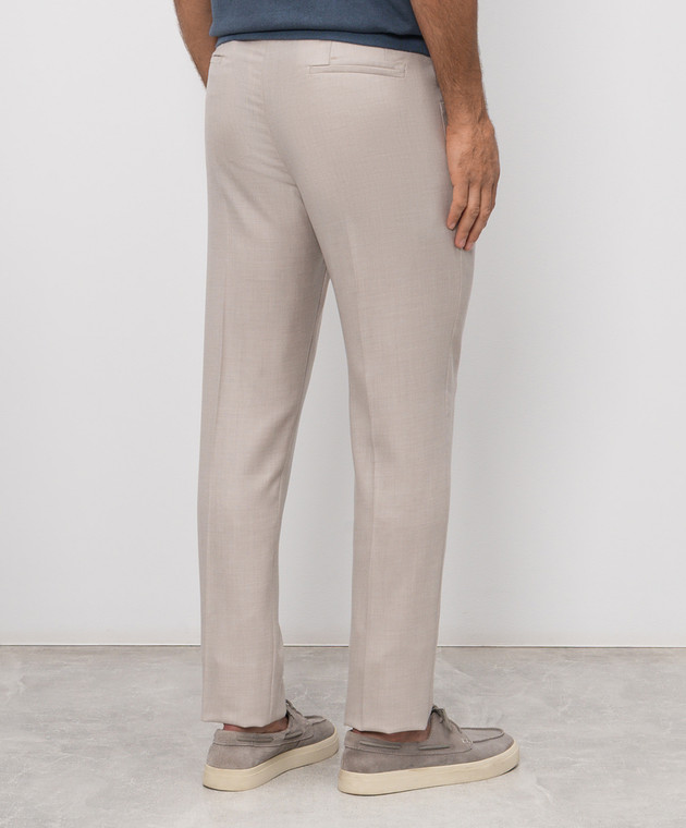 Enrico Mandelli Бежеві штани з кашеміру GYM02B5607 зображення 4