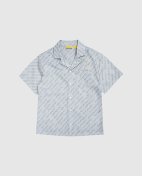 Off-White Дитяча блакитна сорочка в принт логотипа 44BGA002S26F001