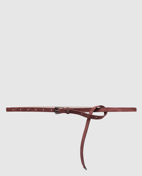 Brunello Cucinelli Бордовый замшевый пояс с цепочкой мониль M0DELC149P